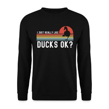Ente - Unisex Pullover - Schwarz - Vorne - Alina (178cm) & Michal (187cm)