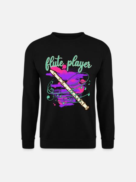 flûte flûtiste flûte à bec joueur de flûte traversière flûte traversière - Sweat-shirt Unisexe - noir