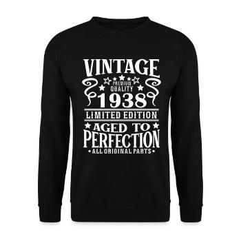 Retro Vintage 1938 Birthday 85 Years Born in 1938 - Unisex Sweatshirt - black - Front - Alina (178cm) & Michal (187cm)