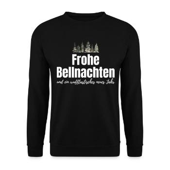 Hund Hunde Weihnachten - lustiger Weihnachtsspruch - Unisex Pullover - Schwarz - Vorne - Alina (178cm) & Michal (187cm)
