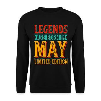 The legends are born in the month of May's birthday - Unisex Sweatshirt - black - Front - Alina (178cm) & Michal (187cm)