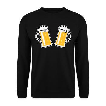 2 chopes à bière Prosten (bière / chope à bière / 3C) - Sweat-shirt Unisexe - noir - Devant - Alina (178cm) & Michal (187cm)