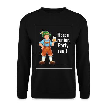 Pants down, party - Unisex Sweatshirt - black - Front - Alina (178cm) & Michal (187cm)