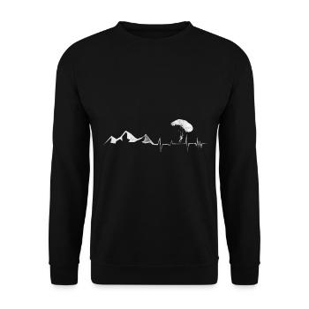 Heartbeat - Montagne - Parapente - (5) - Sweat-shirt Unisexe - noir - Devant - Alina (178cm) & Michal (187cm)