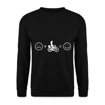 Smile Face and Cycling - (f) (2) - Unisex Sweatshirt - black - Front - Alina (178cm) & Michal (187cm)