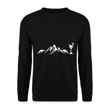 Wine - Mountain - - Unisex Sweatshirt - black - Front - Alina (178cm) & Michal (187cm)