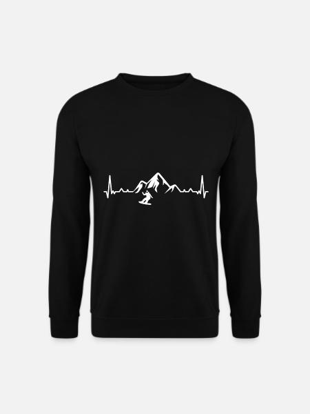 Heartbeat-Berg 1 und Snowboarden - (SN) - Unisex Pullover - Schwarz