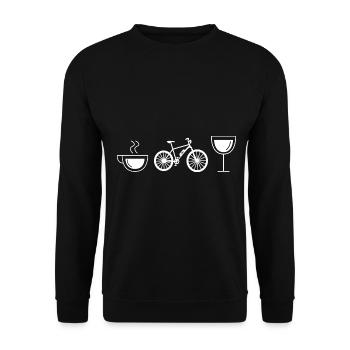 Vin de café et vélo électrique - (e) - Sweat-shirt Unisexe - noir - Devant - Alina (178cm) & Michal (187cm)