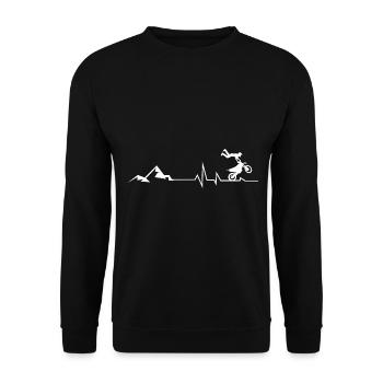 Berg - Herzklopfen - Mountainbike - (2) - Unisex Pullover - Schwarz - Vorne - Alina (178cm) & Michal (187cm)