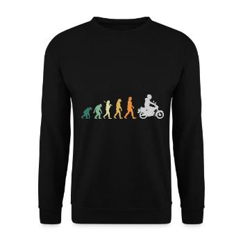 Moped Mofa Retro Style - Evolution - Unisex Pullover - Schwarz - Vorne - Alina (178cm) & Michal (187cm)