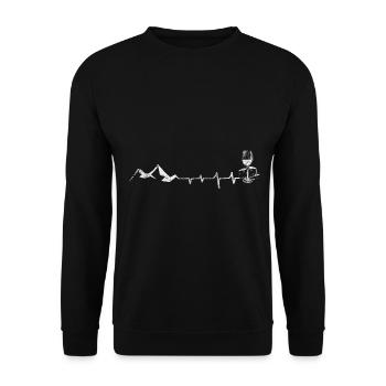 Palpitations cardiaques - Vin - Montagne - (2) - Sweat-shirt Unisexe - noir - Devant - Alina (178cm) & Michal (187cm)