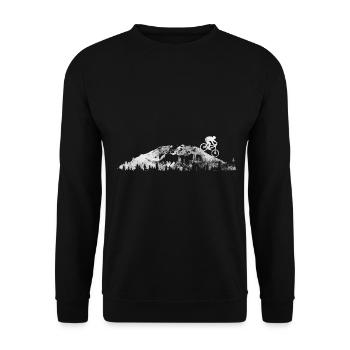 Mountain - Mountain Bike - (19) - Unisex Sweatshirt - black - Front - Alina (178cm) & Michal (187cm)