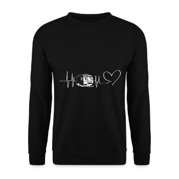 Heart - Heartbeat - Caravan - (10) - Unisex Sweatshirt - black - Front - Alina (178cm) & Michal (187cm)