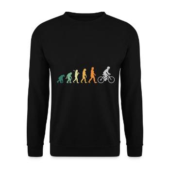 Biking - Evolution Man Retro Vintage - Unisex Sweatshirt - black - Front - Alina (178cm) & Michal (187cm)