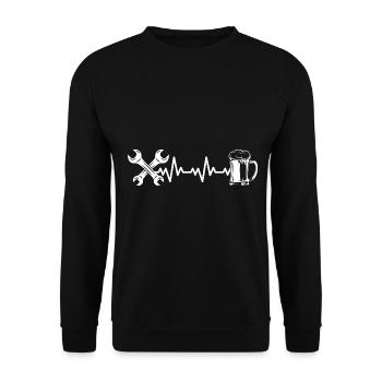 Retro Vintage Agricultural Machinery Mechanic Locksmith - Unisex Sweatshirt - black - Front - Alina (178cm) & Michal (187cm)