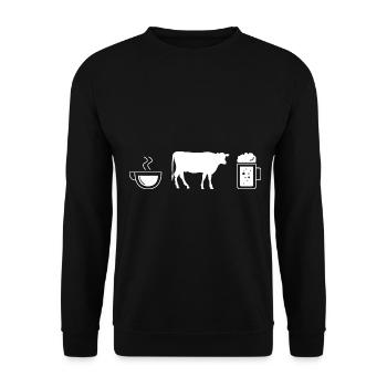 Coffee beer and cow - - Unisex Sweatshirt - black - Front - Alina (178cm) & Michal (187cm)