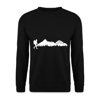 Berg - Wanderer - (3) - Unisex Pullover - Schwarz - Vorne - Alina (178cm) & Michal (187cm)
