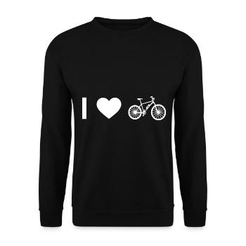 Ich Herz und E-Bike - - Unisex Pullover - Schwarz - Vorne - Alina (178cm) & Michal (187cm)