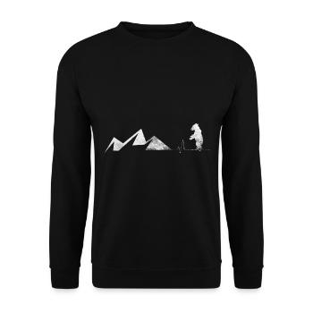 Battement de cœur - Ours - Montagne - (5) - Sweat-shirt Unisexe - noir - Devant - Alina (178cm) & Michal (187cm)