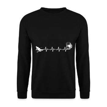 Heartbeat - Bière - Ski - (2) - Sweat-shirt Unisexe - noir - Devant - Alina (178cm) & Michal (187cm)