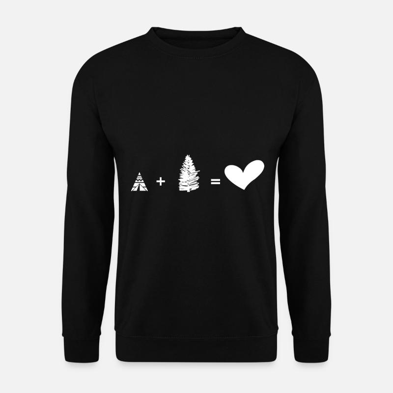 Baum - Herz - Camping - (2) - Unisex Pullover - Schwarz