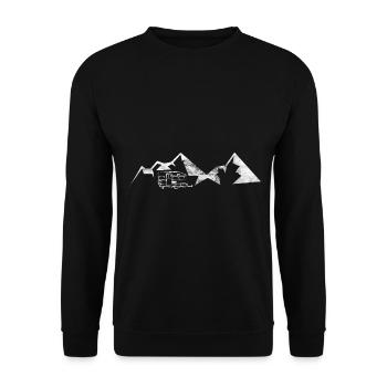 Berg - Karawane - (10) - Unisex Pullover - Schwarz - Vorne - Alina (178cm) & Michal (187cm)