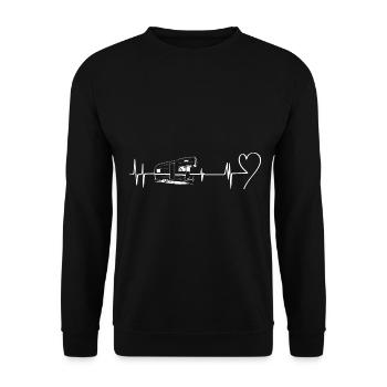Heart - Heartbeat - Caravan - (8) - Unisex Sweatshirt - black - Front - Alina (178cm) & Michal (187cm)