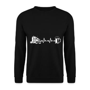 Camion routier camion routier - Sweat-shirt Unisexe - noir - Devant - Alina (178cm) & Michal (187cm)