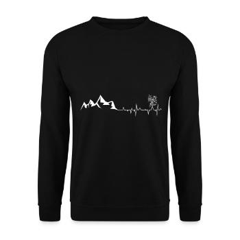 Flower - Heartbeat - Mountain - (6) - Unisex Sweatshirt - black - Front - Alina (178cm) & Michal (187cm)