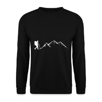 Berg - Wandern - (5) - Unisex Pullover - Schwarz - Vorne - Alina (178cm) & Michal (187cm)