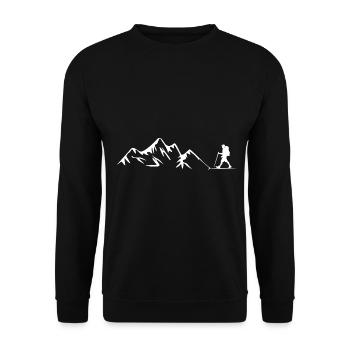 Gebirge - Wandern - (24) - Unisex Pullover - Schwarz - Vorne - Alina (178cm) & Michal (187cm)
