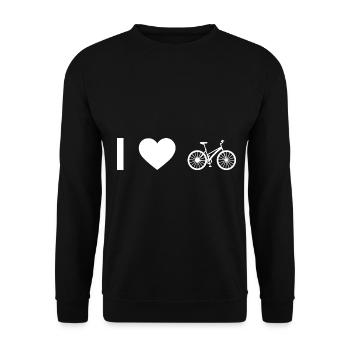 My heart and cycling - - Unisex Sweatshirt - black - Front - Alina (178cm) & Michal (187cm)