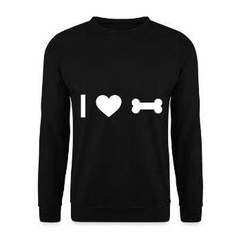 Ich Herz und Hundeknochen - - Unisex Pullover - Schwarz - Vorne - Alina (178cm) & Michal (187cm)