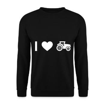 I coeur et tracteur - - Sweat-shirt Unisexe - noir - Devant - Alina (178cm) & Michal (187cm)