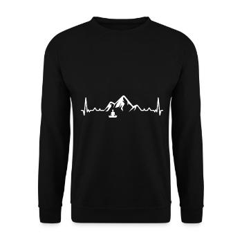 Heartbeat Mountain 1 and Yoga - (yo) - Unisex Sweatshirt - black - Front - Alina (178cm) & Michal (187cm)
