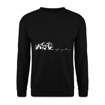 Flower - Heartbeat - Mountain - (2) - Unisex Sweatshirt - black - Front - Alina (178cm) & Michal (187cm)