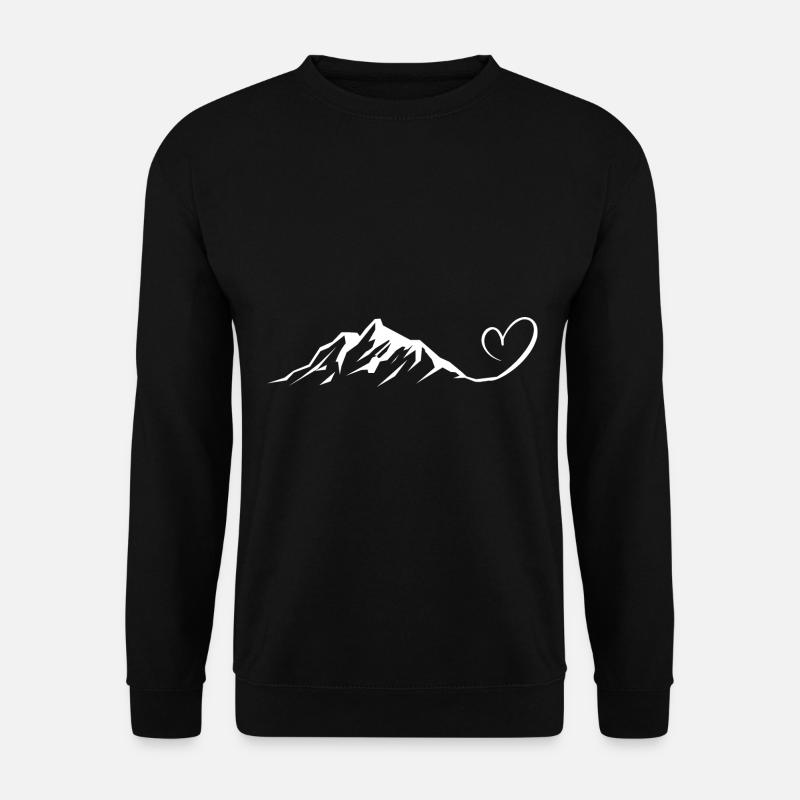 Herz - Berg - (6) - Unisex Pullover - Schwarz