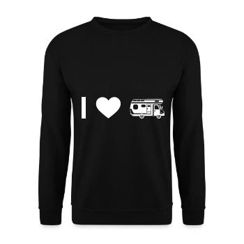 I Heart and Camping Van - - Unisex Sweatshirt - black - Front - Alina (178cm) & Michal (187cm)