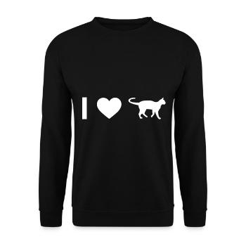 I heart and cat - - Unisex Sweatshirt - black - Front - Alina (178cm) & Michal (187cm)
