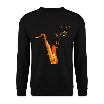 Saxophone Saxofon Jazzmusik Geschenk Gift - Unisex Pullover - Schwarz - Vorne - Alina (178cm) & Michal (187cm)