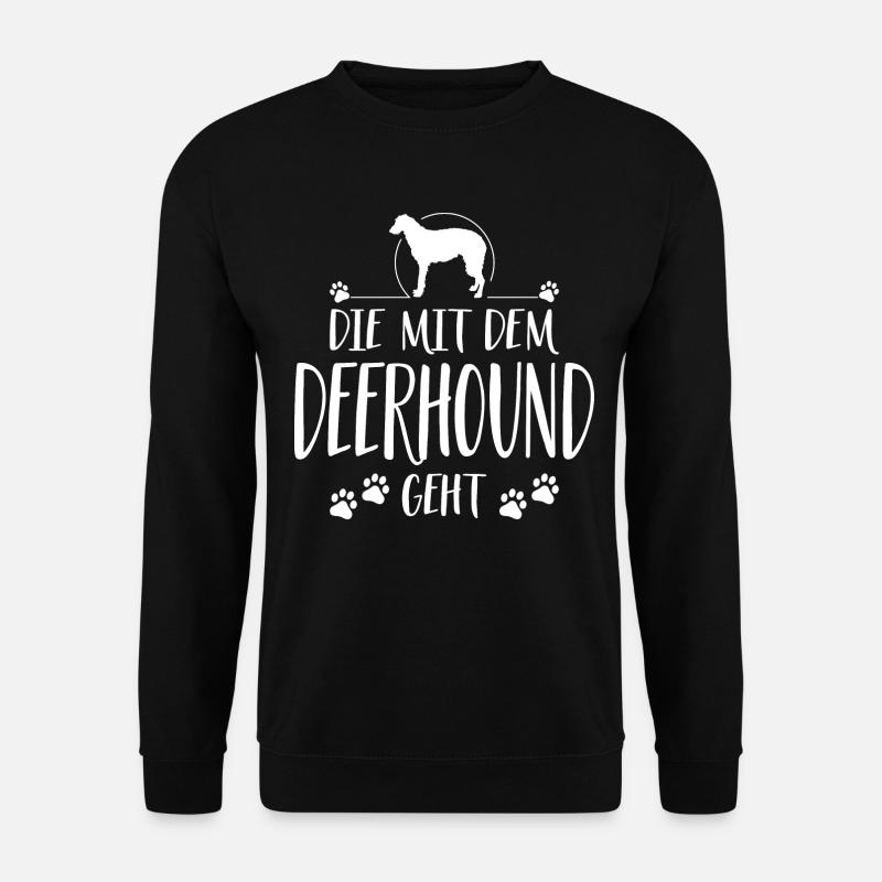 DIE MIT DEM DEERHOUND GEHT Hunde Spruch Wilsigns - Unisex Pullover - Schwarz