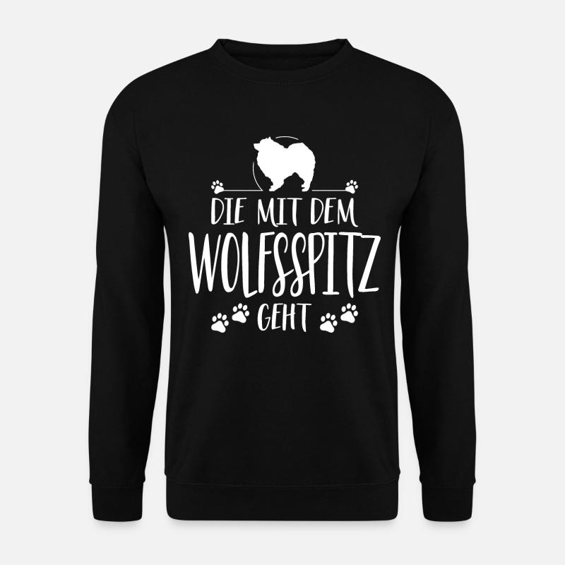 DIE MIT WOLFSSPITZ GEHT Hundespruch Hunde - Unisex Pullover - Schwarz
