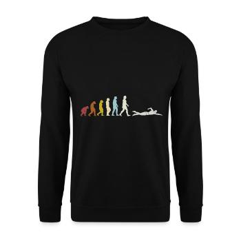 Schwimmen Evolution - Unisex Pullover - Schwarz - Vorne - Alina (178cm) & Michal (187cm)