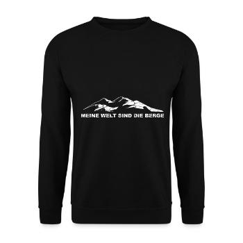 Meine Welt Sind Die Berge - (4) - Unisex Pullover - Schwarz - Vorne - Alina (178cm) & Michal (187cm)