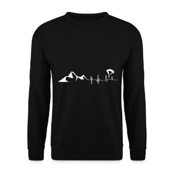 Battement de cœur - Montagne - Parapente - (9) - Sweat-shirt Unisexe - noir - Devant - Alina (178cm) & Michal (187cm)