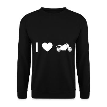Ich Herz und Motorrad - - Unisex Pullover - Schwarz - Vorne - Alina (178cm) & Michal (187cm)