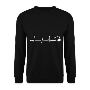 Herz - Herzschlag - Klettern - (6) - Unisex Pullover - Schwarz - Vorne - Alina (178cm) & Michal (187cm)