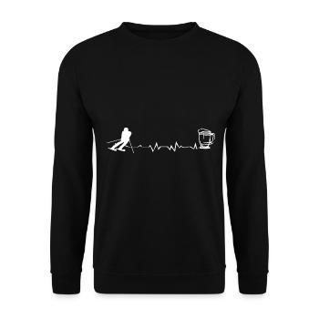 Bière - Heartbeat - Ski - (5) - Sweat-shirt Unisexe - noir - Devant - Alina (178cm) & Michal (187cm)