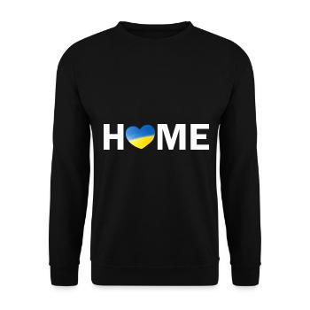 Home Ukraine Flag with Heart - Unisex Pullover - Schwarz - Vorne - Alina (178cm) & Michal (187cm)