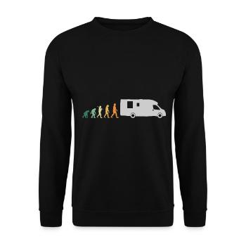 Camping Rentner Retro Style - Evolution Grand-père - Sweat-shirt Unisexe - noir - Devant - Alina (178cm) & Michal (187cm)